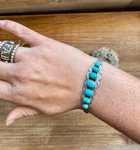 Load image into Gallery viewer, Cuff Bracelet - Kingman Turquoise &amp; Sterling Silver
