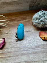 Load image into Gallery viewer, MJ collection - long turquoise stone ring - Size 6 - sterling silver
