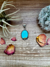 Load image into Gallery viewer, Oval Pendant - Kingman Turquoise &amp; Sterling Silver
