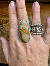Load image into Gallery viewer, Long Ring- Size 8.5 - Boulder turquoise ring &amp; sterling silver
