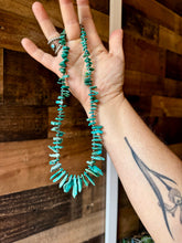 Load image into Gallery viewer, 18 inch AMERICAN turquoise with 3 mm sterling silver pearls
