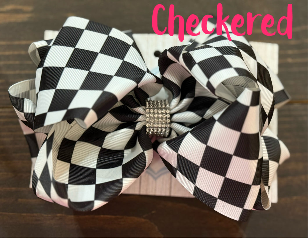 Checkered Rhinestone Double Stack