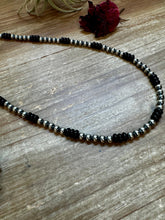 Load image into Gallery viewer, 18 Inch 5 mm Sterling Silver Pearls necklace with Black Onyx
