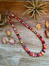 Load image into Gallery viewer, BE BOLD - 22-Inch Spiny Oyster &amp; Wampum Statement Necklace with Sterling Silver Pearls
