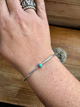 Load image into Gallery viewer, Small Cuff Bracelet - Kingman Turquoise &amp; Sterling Silver
