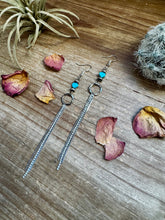 Load image into Gallery viewer, Valentine earrings - Turquoise heart and chic dangle
