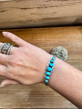 Load image into Gallery viewer, Cuff Bracelet - Kingman Turquoise &amp; Sterling Silver option III
