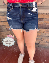 Load image into Gallery viewer, JUDY BLUE MILEY DARK WASH SHORTS
