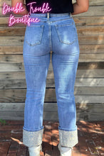 Load image into Gallery viewer, KREEK EMBROIDERED CUFFED JEANS

