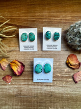 Load image into Gallery viewer, Stud Earrings - Turquoise oval stud earrings
