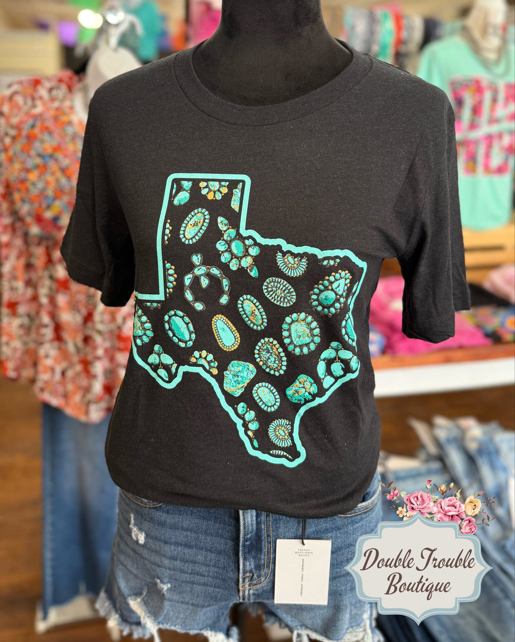 TEXAS IN TURQOISE GRAPHIC TEE
