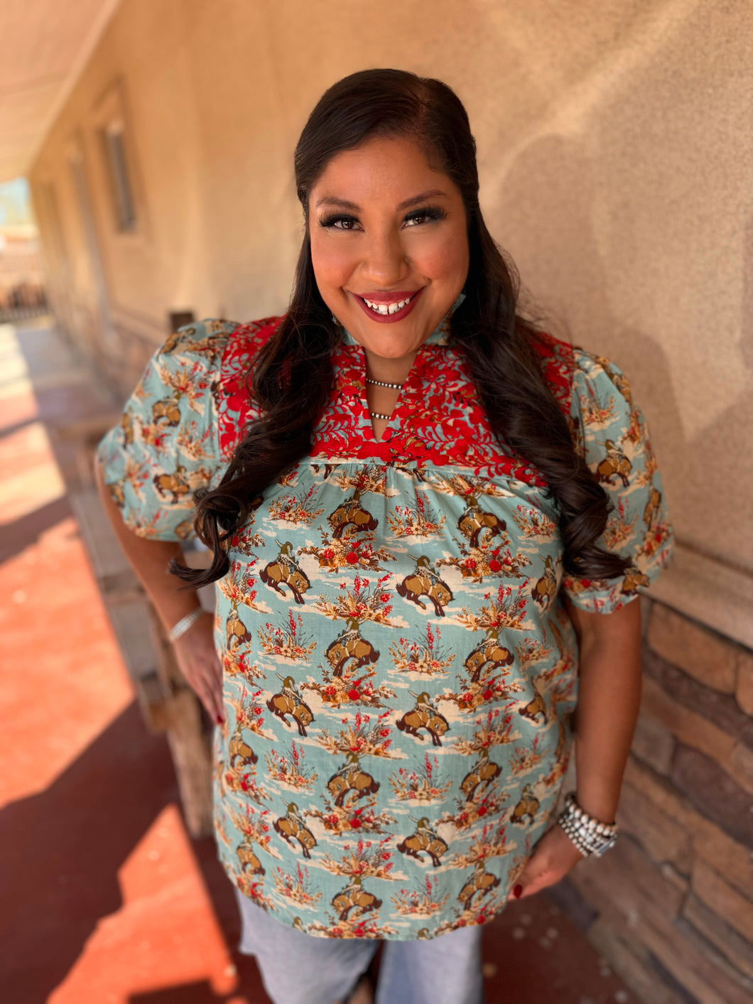 REESE -BUCKING HORSE TOP