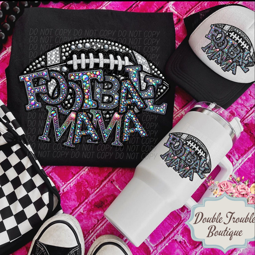 FAUX RHINESTONE FOOTBALL MAMA