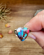 Load image into Gallery viewer, Heart Ring - Size 6 -Dahlia ring and sterling silver II
