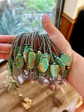 Load image into Gallery viewer, 3 mm Sterling Silver Pearls with flat natural turquoise - western jewelry
