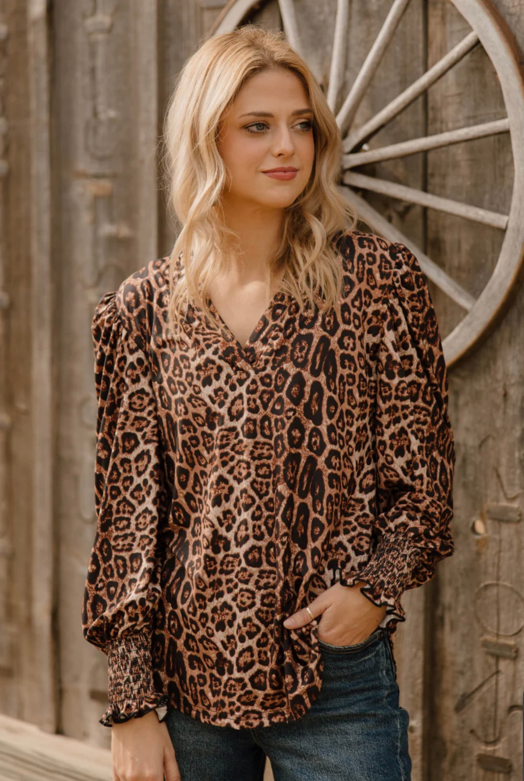 CANYON CALL TOP- LEOPARD