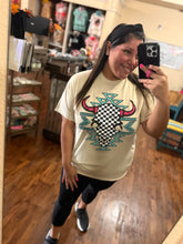 Load image into Gallery viewer, Checkered Bull Skull Tee
