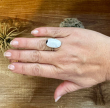 Load image into Gallery viewer, Small Ring - Size 8 - White Buffalo Ring &amp; sterling silver II
