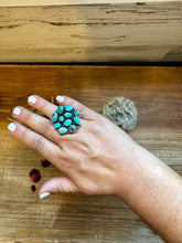 Load image into Gallery viewer, Round ring- size 6.5 - Sonoran Gold turquoise ring and sterling silver
