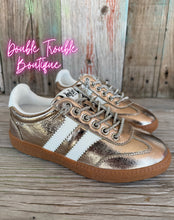 Load image into Gallery viewer, HEADS UP METALLIC GOLD SNEAKERS BY: CORKYS
