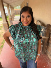 Load image into Gallery viewer, WILD CHARM TURQUOISE TOP
