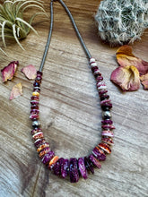 Load image into Gallery viewer, 22 Inch graduated deep purple spiny and sterling silver pearls
