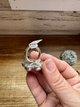 Load image into Gallery viewer, Cluster Ring- Adjustable - Pink opal and sterling silver
