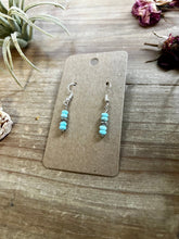Load image into Gallery viewer, Mini Turquoise magnesite dangle earrings
