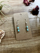 Load image into Gallery viewer, Mini Turquoise magnesite dangle earrings
