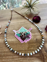 Load image into Gallery viewer, 24 inch faceted amazonite beaded necklace fall collection
