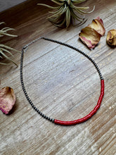 Load image into Gallery viewer, 15-Inch Red Magnesite Heishi Necklace – Sterling Silver Pearls, Handmade
