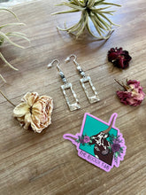 Load image into Gallery viewer, White magensite and terahertz stone dangle earrings
