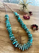 Load image into Gallery viewer, 26 inch long blue thick chips turquoise necklace
