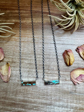Load image into Gallery viewer, Sterling Silver Bar Necklace with #8 Turquoise
