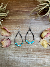 Load image into Gallery viewer, Sterling Silver Pearl &amp; Colorful Heishi Drop Earrings
