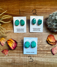 Load image into Gallery viewer, Stud Earrings - Turquoise oval stud earrings

