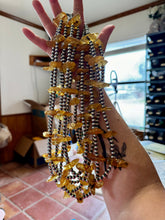 Load image into Gallery viewer, 26 inch sterling silver pearls necklace with yellow amber beads
