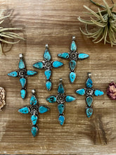 Load image into Gallery viewer, Turquoise cross pendant
