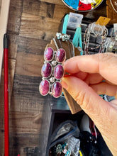 Load image into Gallery viewer, 6-Stone Purple Spiny Oyster Ring – Size 8, Big Band, USA Made
