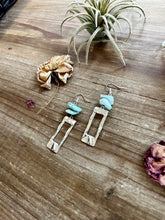 Load image into Gallery viewer, None polish turquoise dangle earrings rectangle
