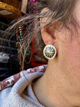Load image into Gallery viewer, Stamped Sterling Silver Concho Earrings – Unique, Handmade, &amp; USA Made
