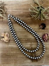 Load image into Gallery viewer, 18 to 20 inch 10 mm Sterling Silver Pearls necklace

