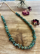 Load image into Gallery viewer, 28 inch long green chips turquoise necklace
