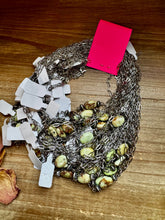 Load image into Gallery viewer, 16-Inch Lemon Turquoise Magnesite Necklace with Sterling Saucer Pearls
