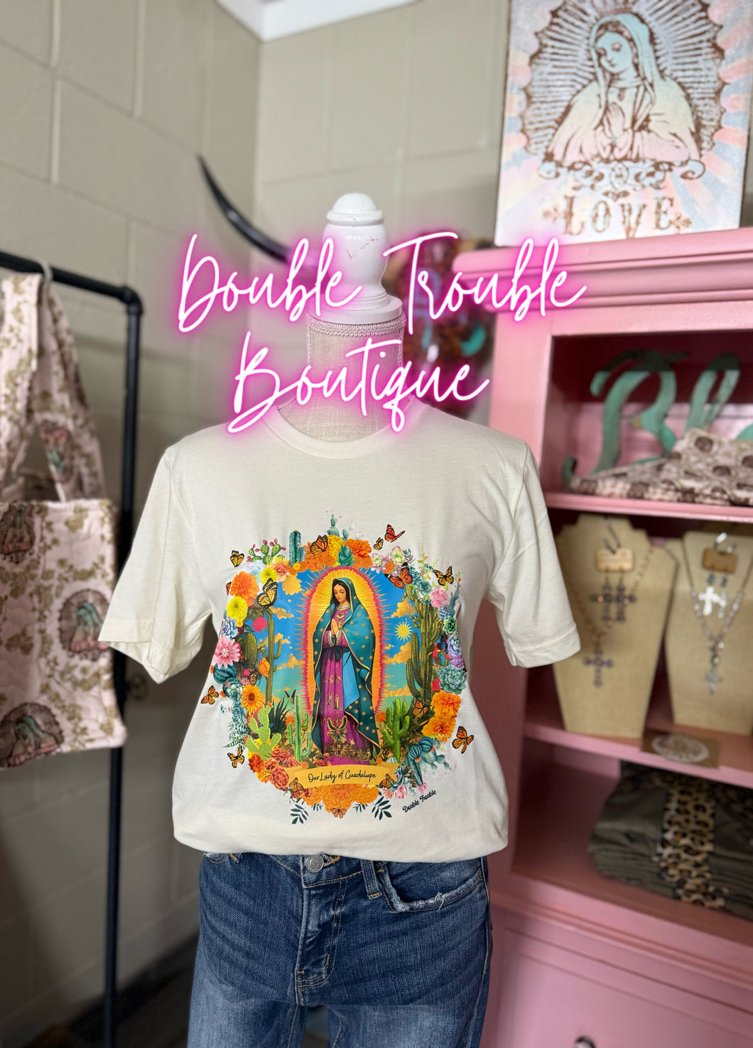 OUR LADY GRAPHIC TEE- CREAM