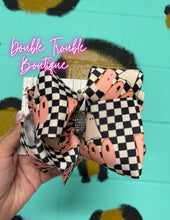 Load image into Gallery viewer, CHECKER BOO PRINTED DOUBLE STACKED BOW
