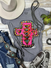 Load image into Gallery viewer, NEON PINK CROSS TEE

