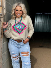 Load image into Gallery viewer, Ryanne&#39;s Neon Aztec Sweatshirt
