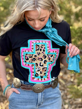 Load image into Gallery viewer, Callie Ann Stelter Spring Time Leopard Cross Tee
