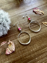 Load image into Gallery viewer, Pink mermaids beads on hoop earrings
